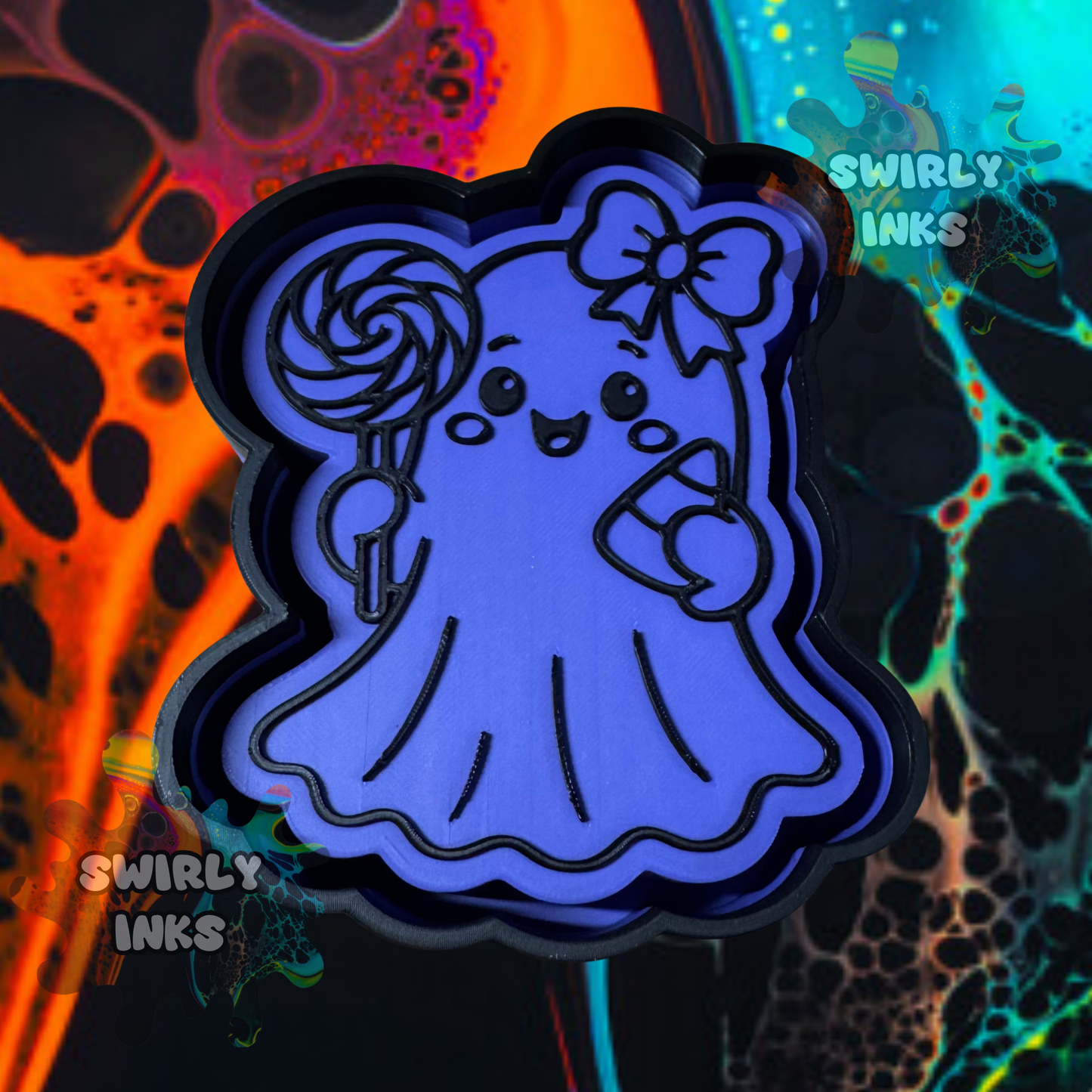 Ghost with Bow & Candy Freshie Mold