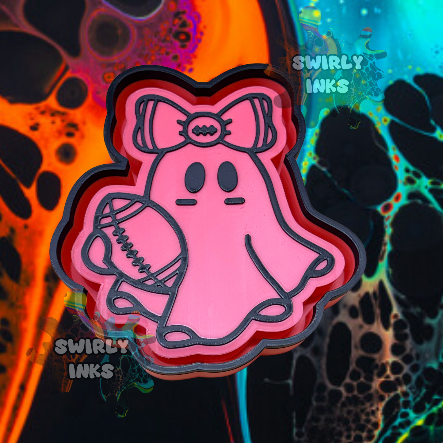 Ghost with Football Freshie Mold