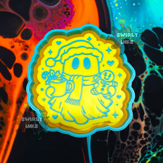 Ghost with Gingerbread Man Freshie Mold