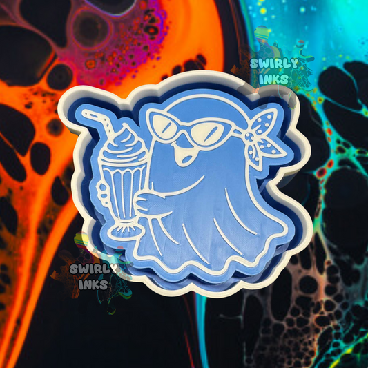 Ghost with Milkshake Freshie Mold