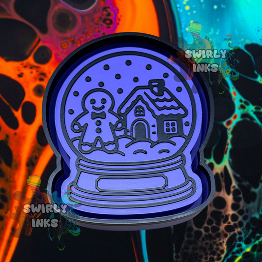 Gingerbread Man House in Snow Globe Freshie Mold