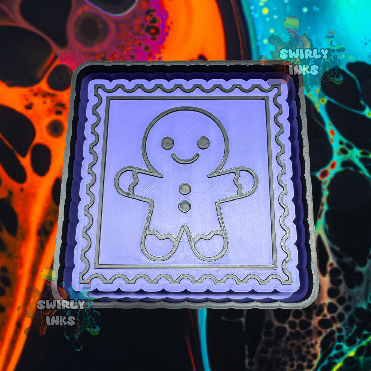 Gingerbread Man Stamp Freshie Mold