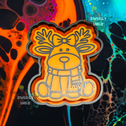 Girl Christmas Reindeer Freshie Mold