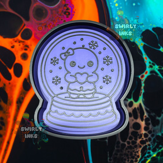 Girl Gingerbread Man Snow Globe Freshie Mold