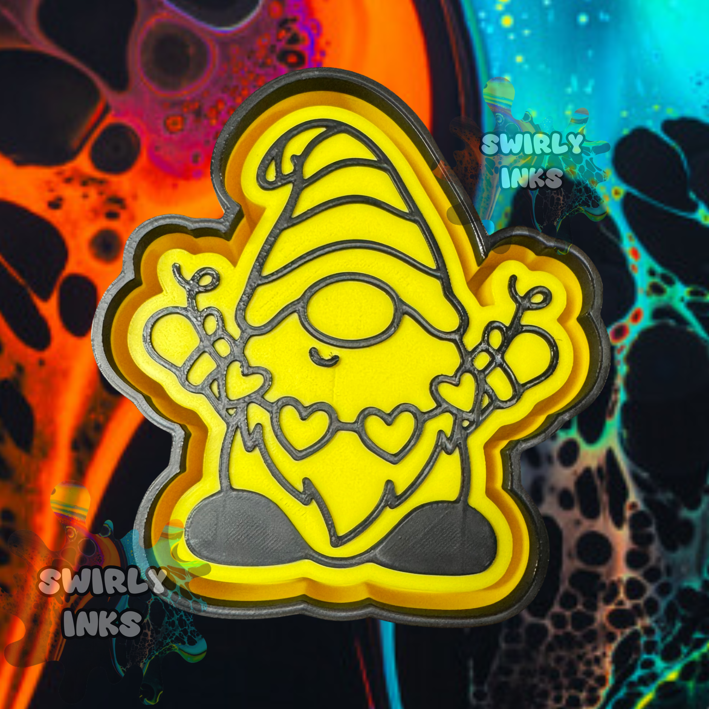 Gnome with Heart Garland Freshie Mold