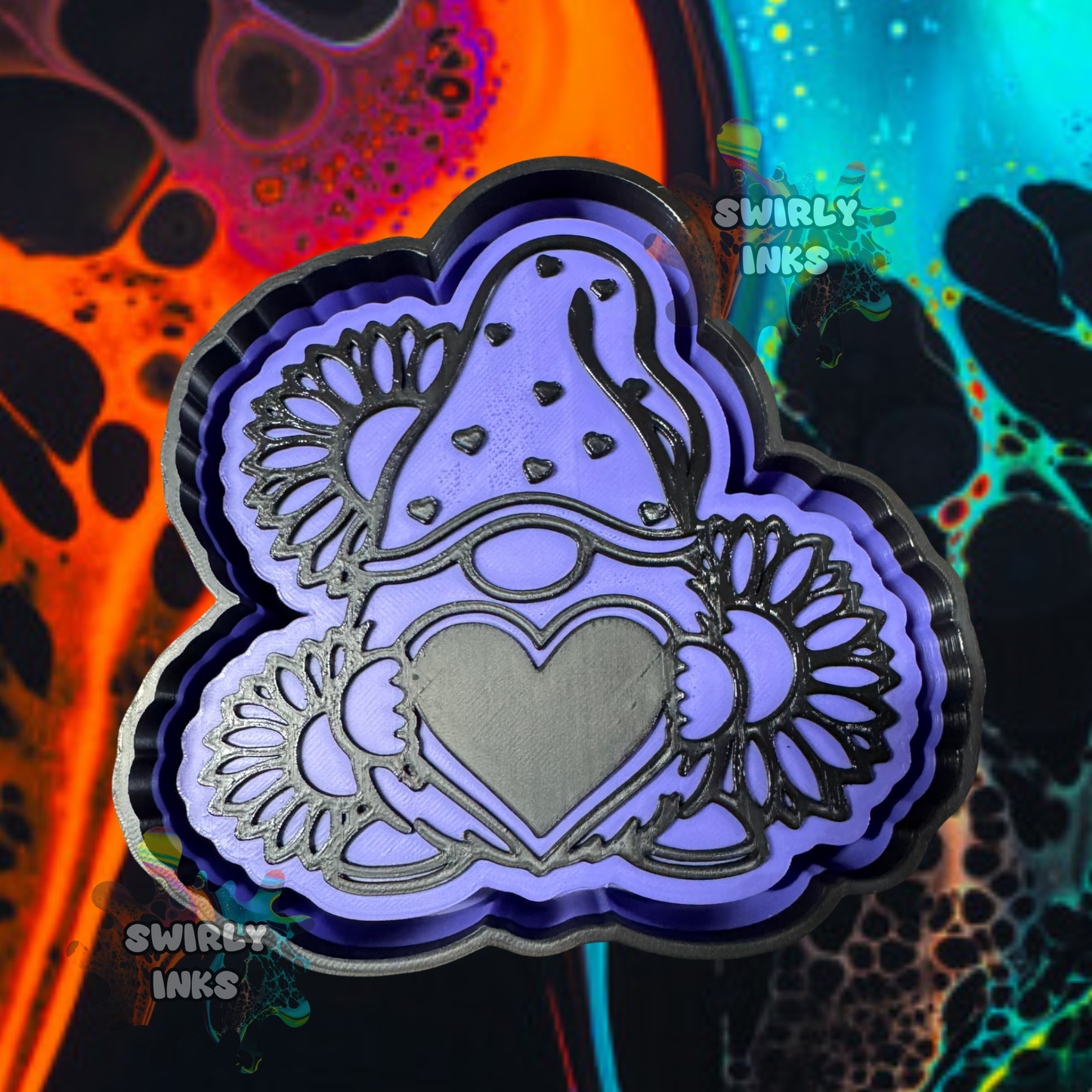 Gnome with Heart & Sunflowers Freshie Mold