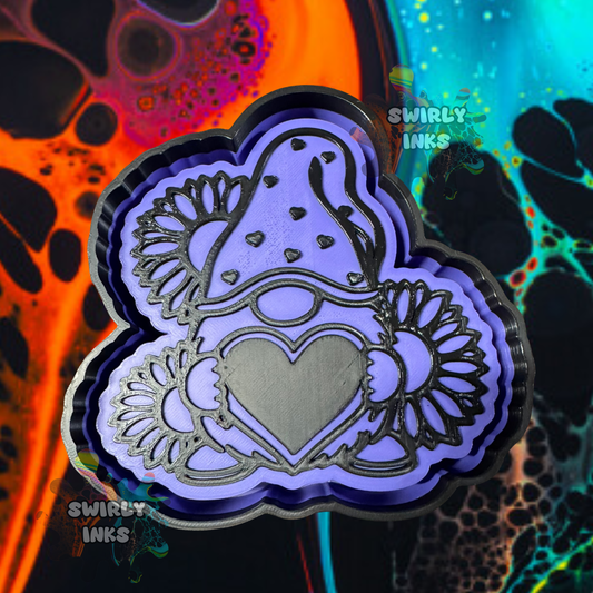 Gnome with Heart & Sunflowers Freshie Mold