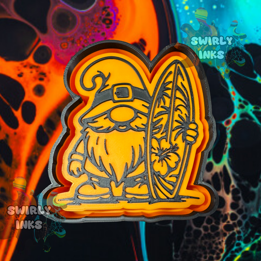 Gnome with Surf Board Freshie Mold