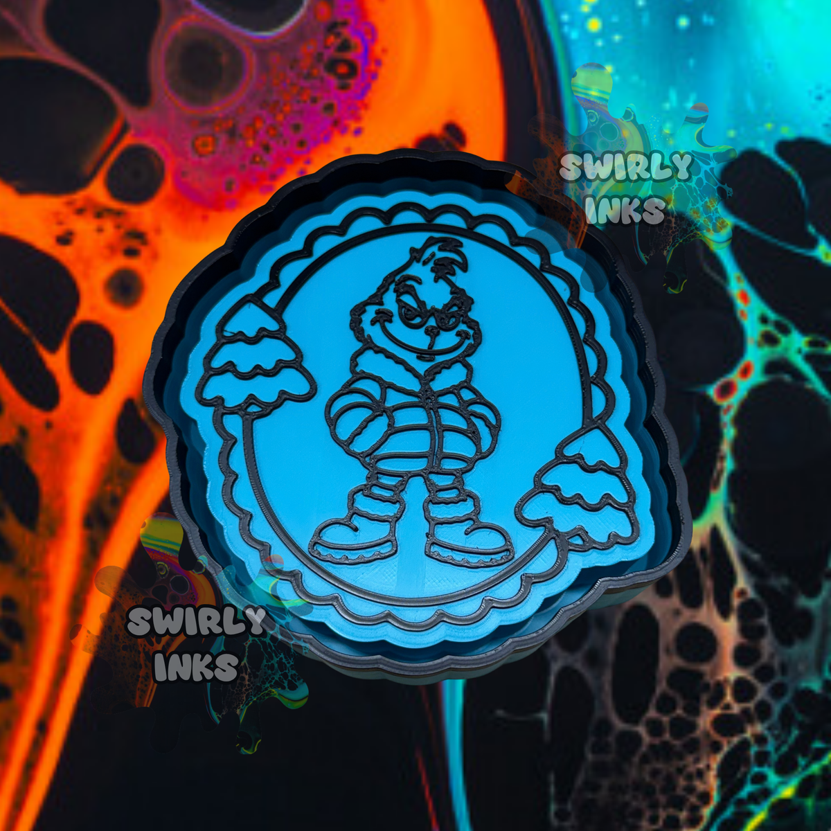 Green Guy Oval Stamp Freshie Mold