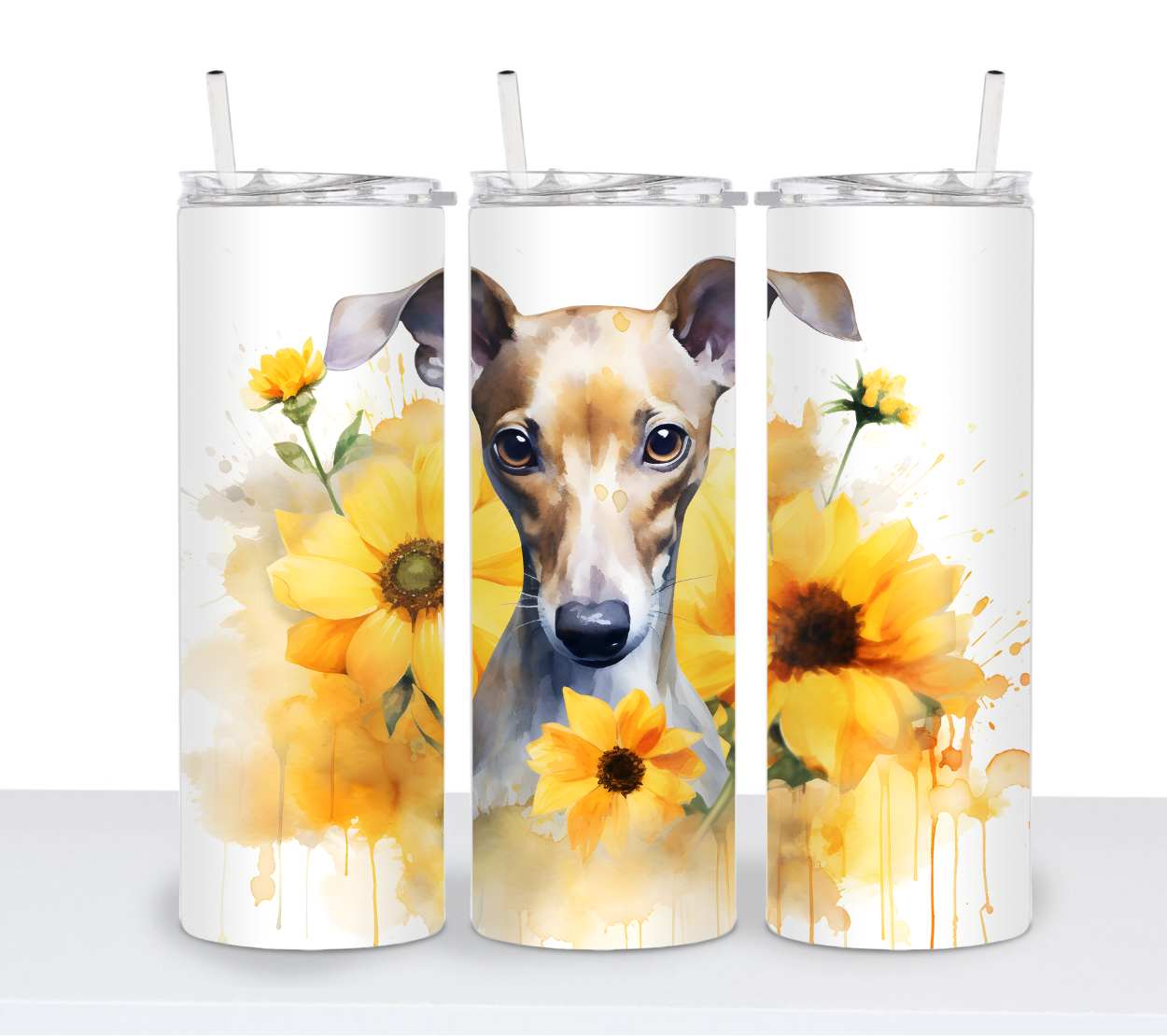 Dogs with Sunflowers