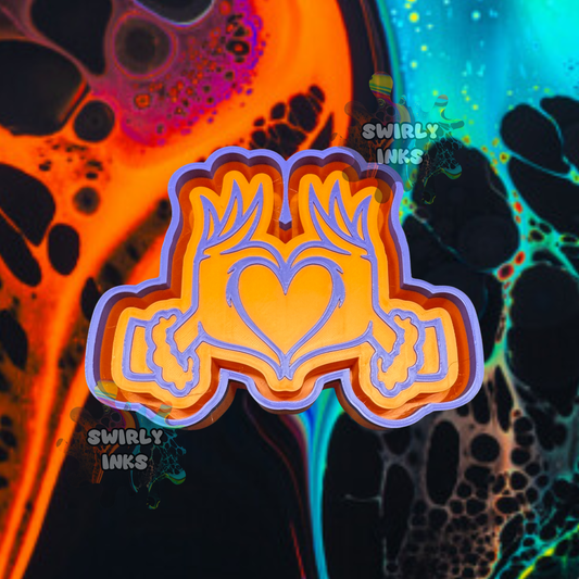 Grinchy Hands Heart Freshie Mold