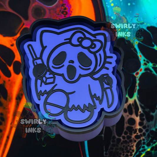 H K Cat Ghost Face Freshie Mold