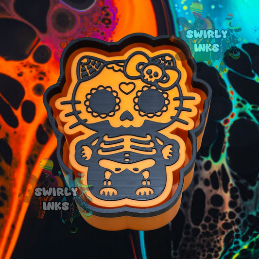 H K Cat Skeleton Freshie Mold