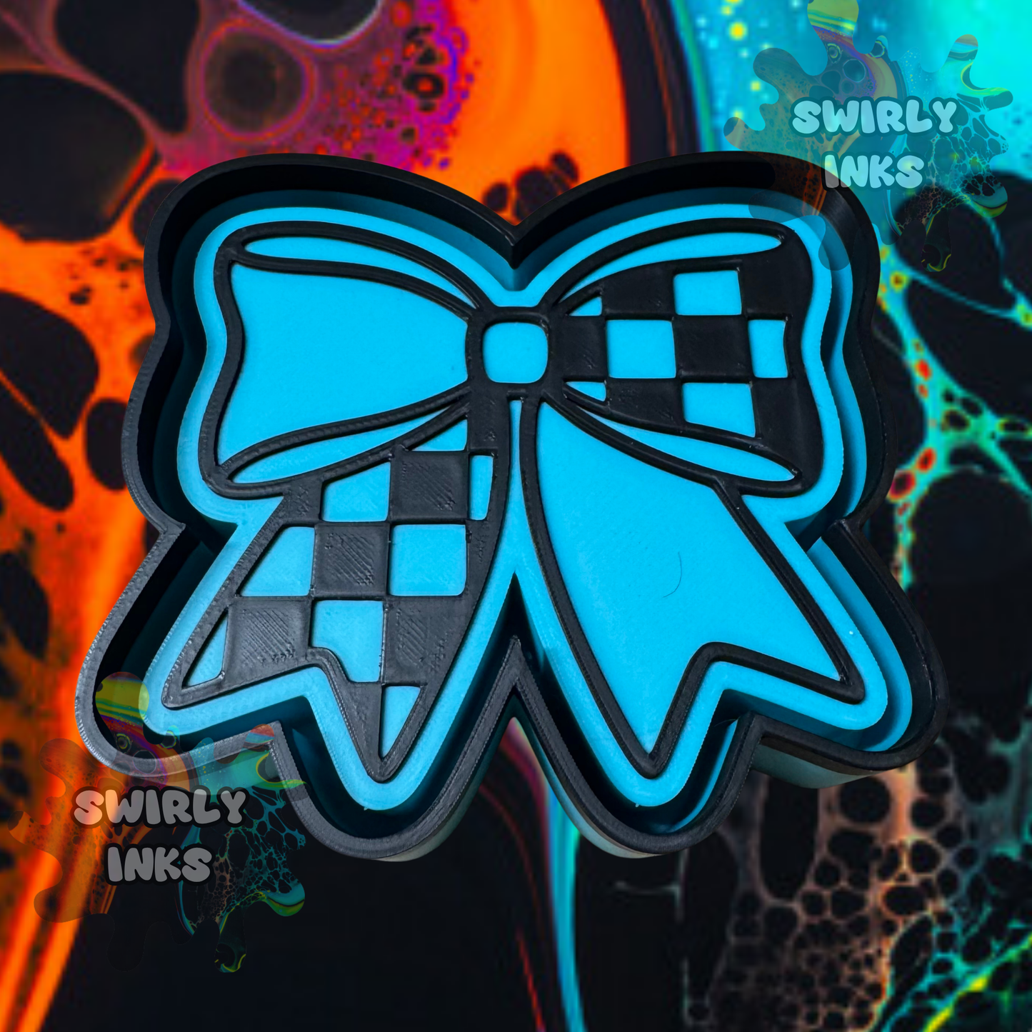 Half Checkered Bow Freshie Mold