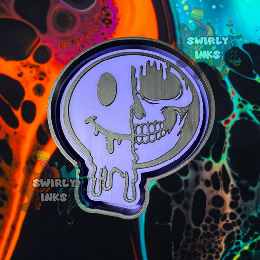 Half Skull Smiley Face Freshie Mold