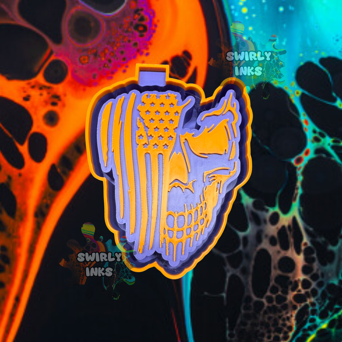 Half Skull & Flag Freshie Mold