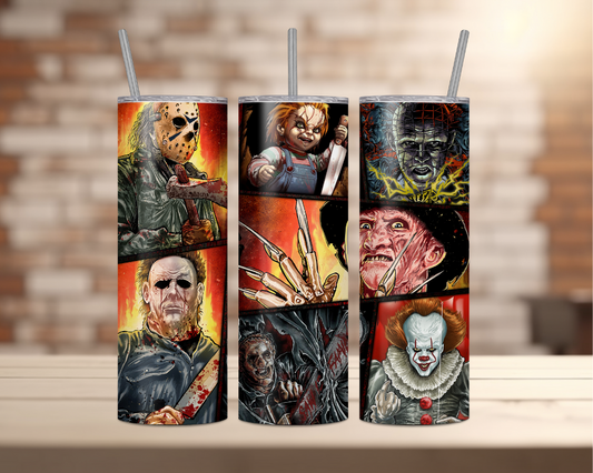 Halloween Movie Characters - 20oz Tumbler - (Halloween 90)