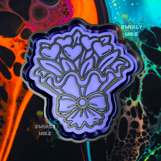 Heart Flowers Bouquet Freshie Mold