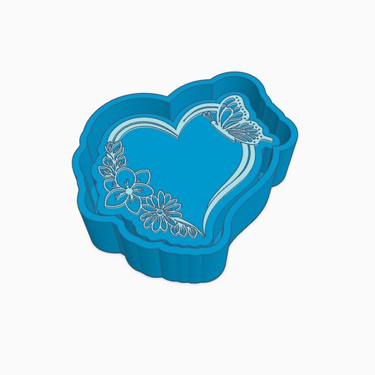 Heart Flowers Butterfly Freshie Mold