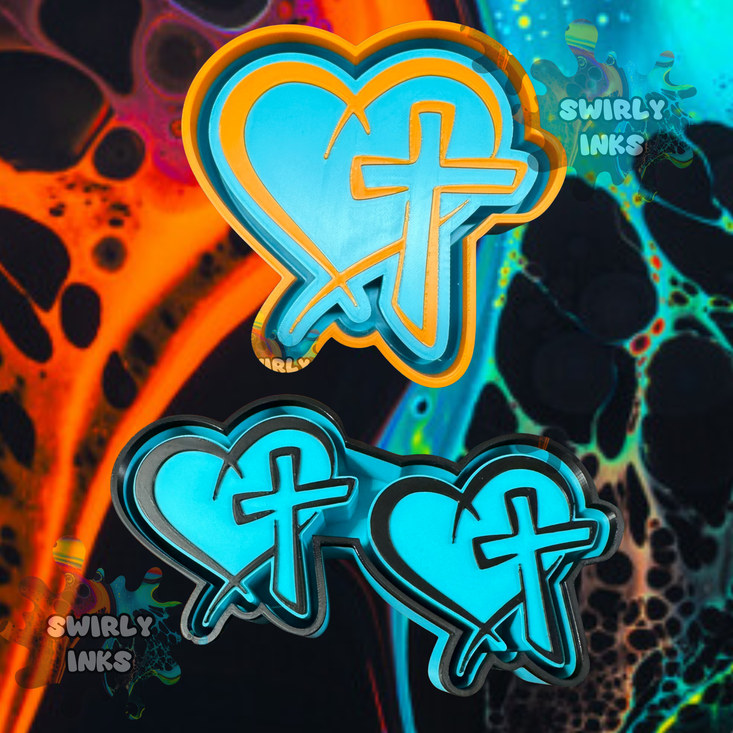 Heart & Cross Set Freshie Mold