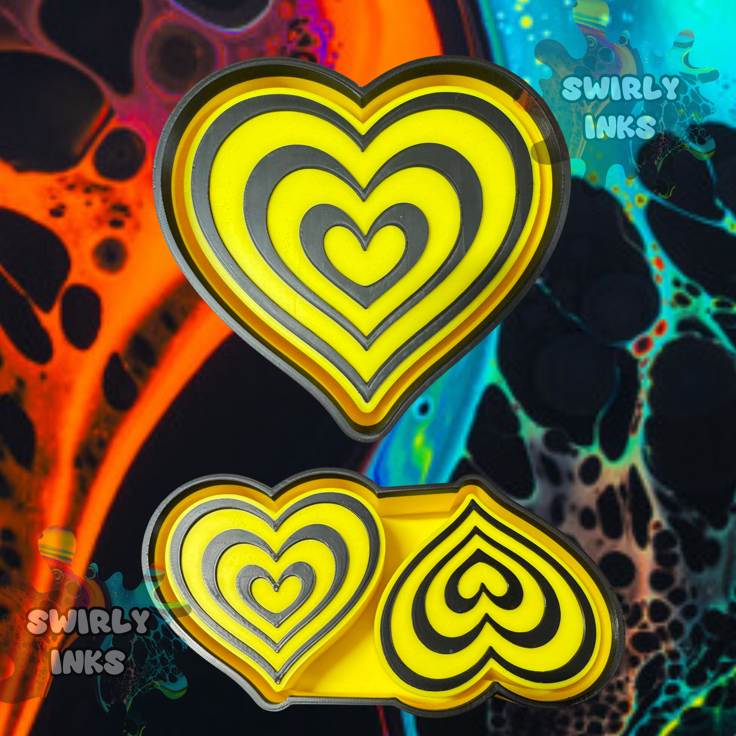 Heart in Hearts Set Freshie Mold