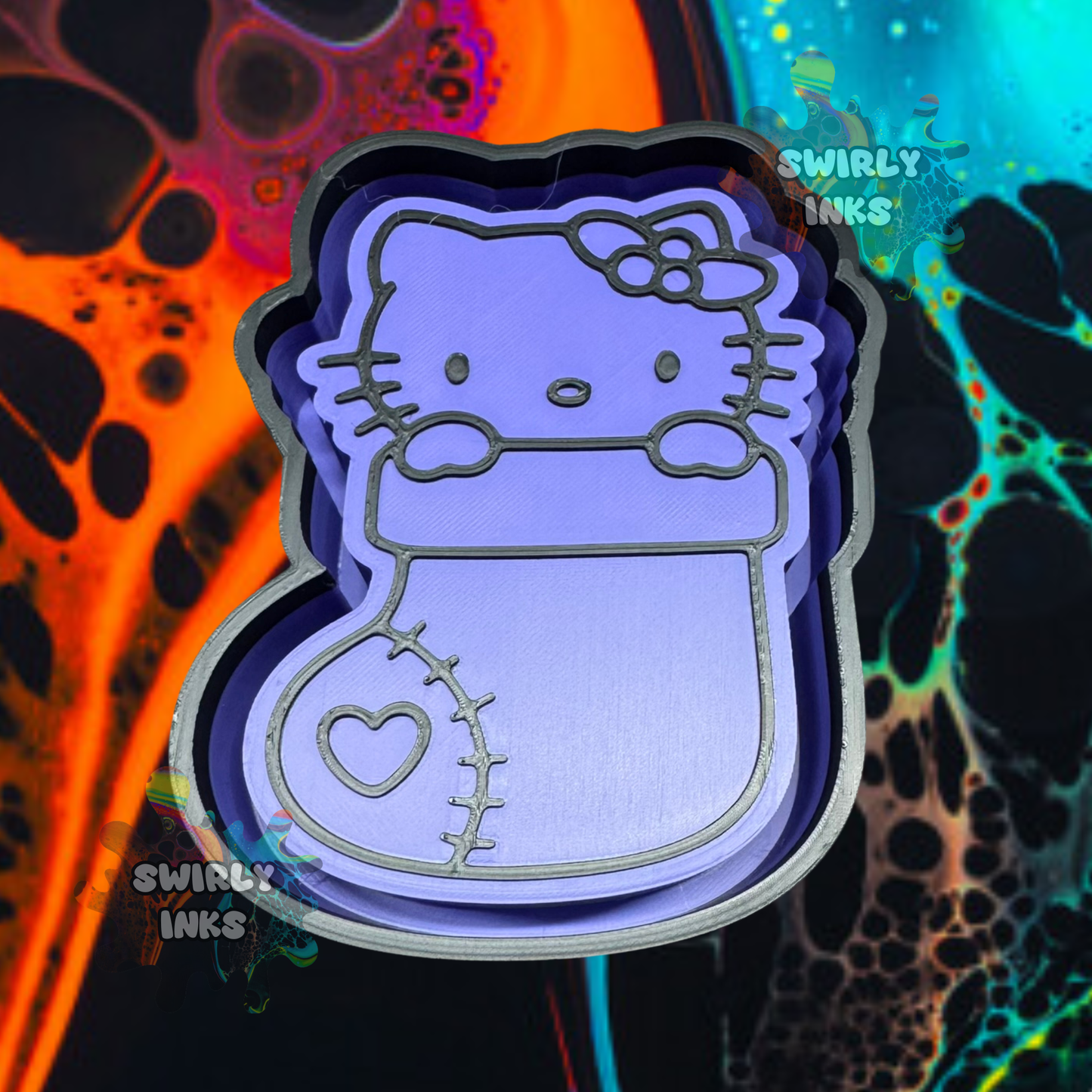 H K Cat in Stocking Freshie Mold