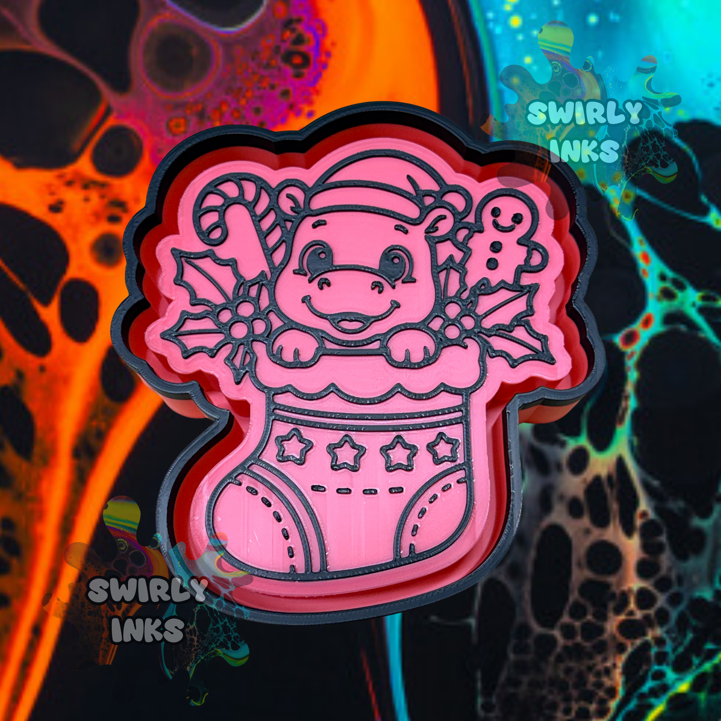 Hippo in Stocking Freshie Mold