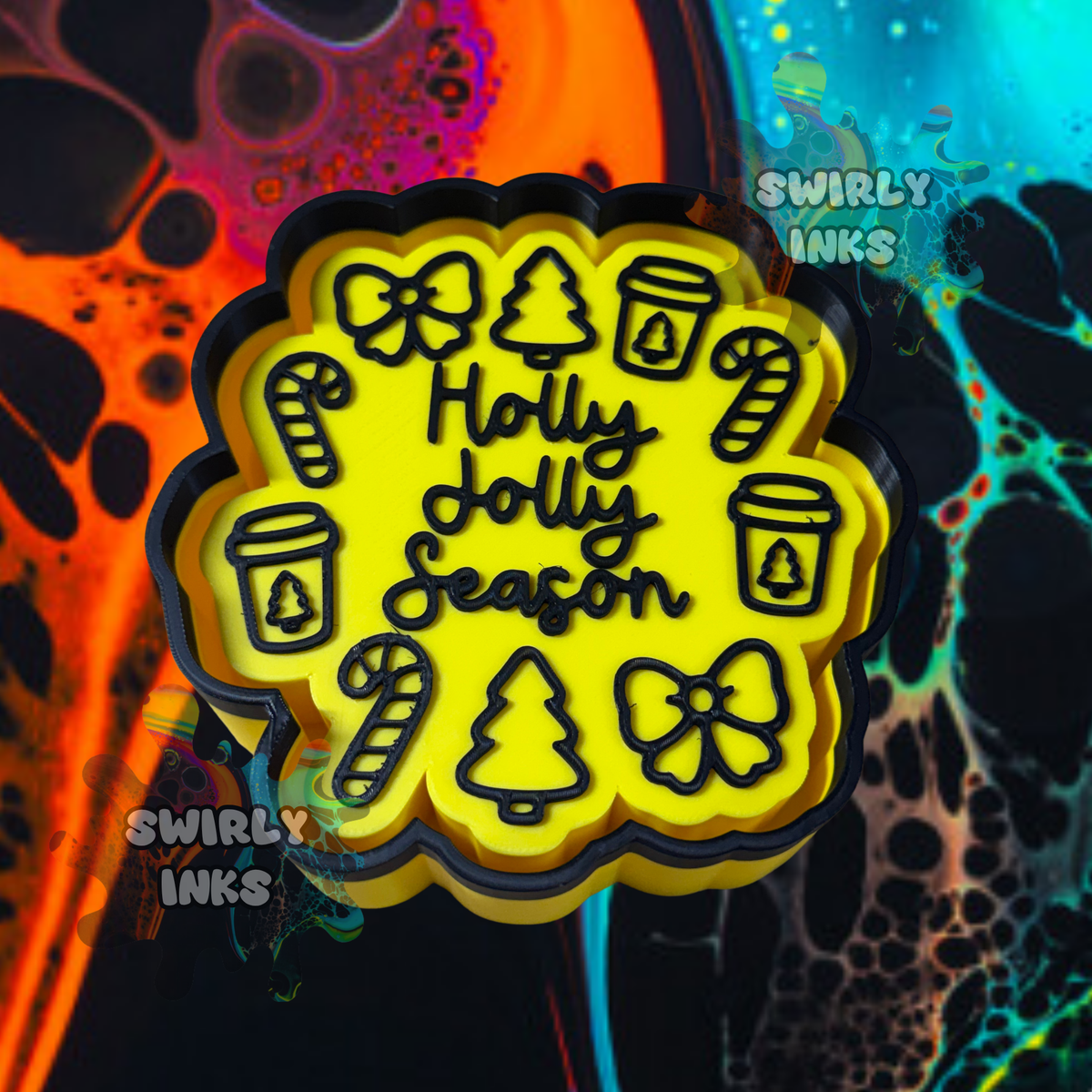 Holly Jolly Wreath Freshie Mold