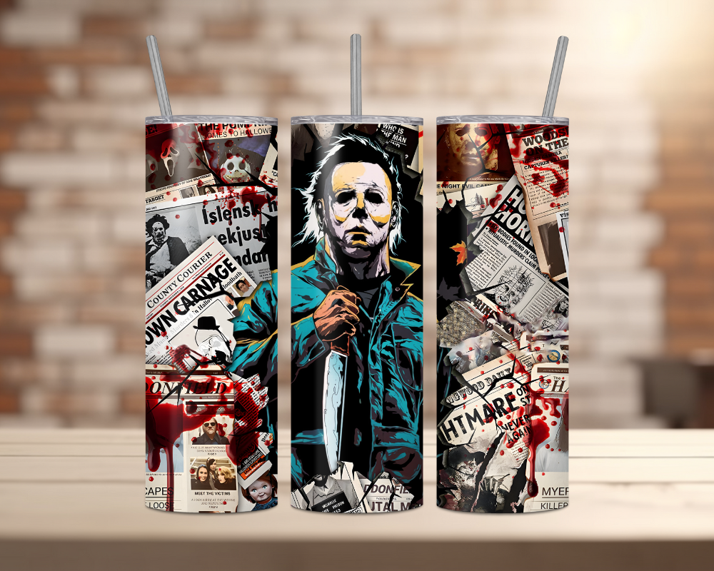 Halloween Movie Characters - 20oz Tumbler - (Horror 2)