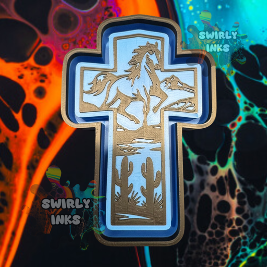 Horse Cactus Cross Freshie Mold