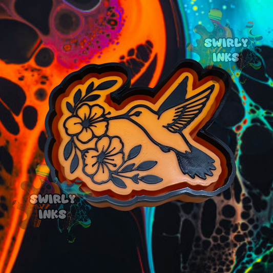 Hummingbird with Flowers Freshie Mold