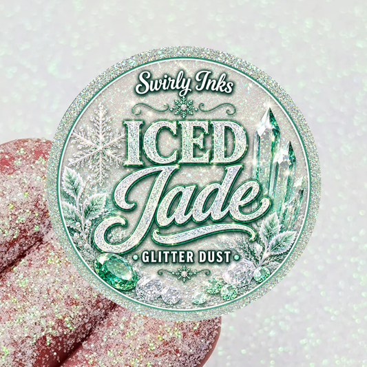 Iced Jade White Iridescent Glitter Dust - Green
