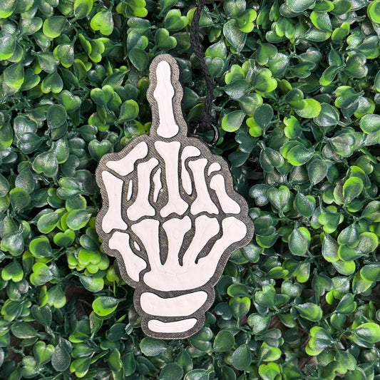 Skeleton Middle Finger - Tennessee Whiskey - Car Freshie/Air Freshener