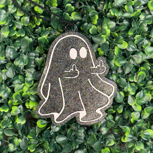 Middle Finger Ghost - Mahogany Teakwood - Car Freshie/Air Freshener