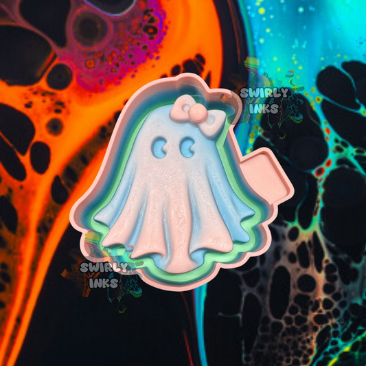 3D Ghost with Bow Freshie Mold