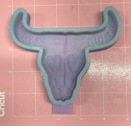 Heart Bull Skull De-Stash Freshie Mold