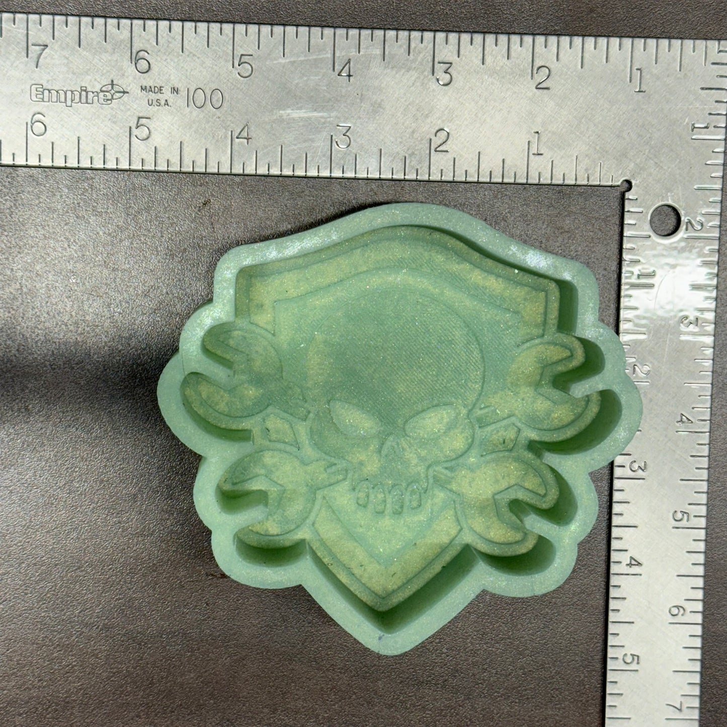 Skull with Wrenches De-Stash Freshie Mold