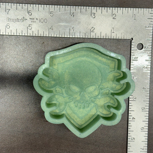 Skull with Wrenches De-Stash Freshie Mold