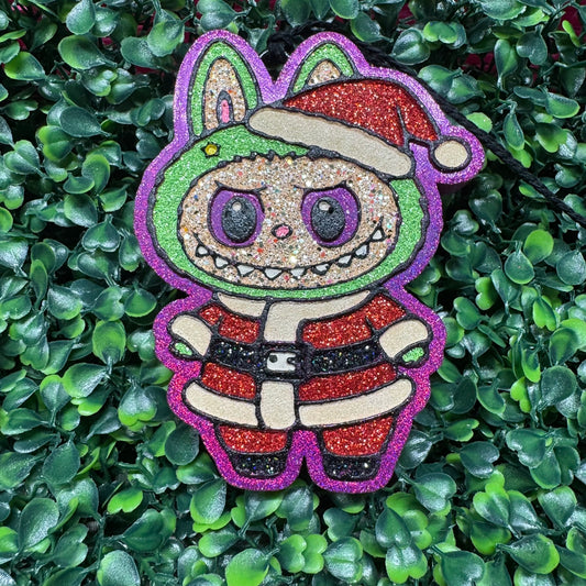 Labubu Wearing Santa Suit - Pink Sugar - Car Freshie/Air Freshener
