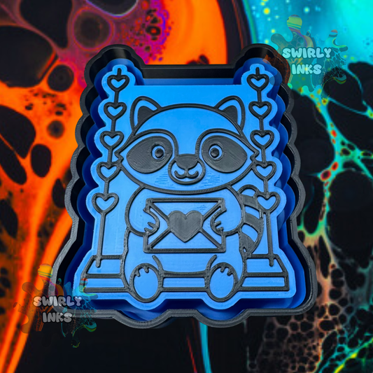 Raccoon on Swing Freshie Mold