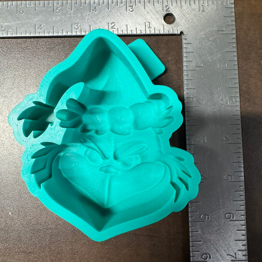 3D Grinchy Face De-Stash (B Grade) Freshie Mold