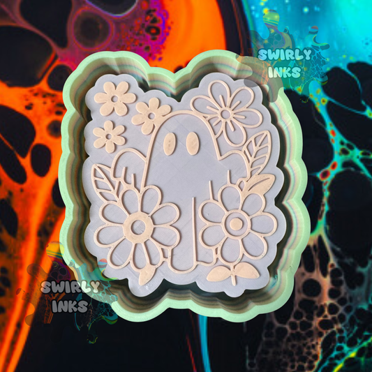 Ghost with Flowers Freshie Mold