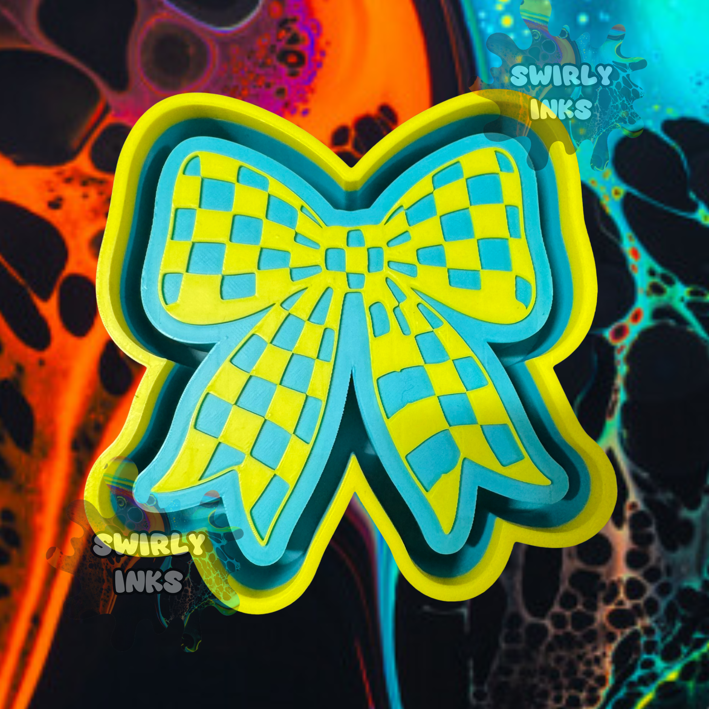 Checkered Bow Freshie Mold