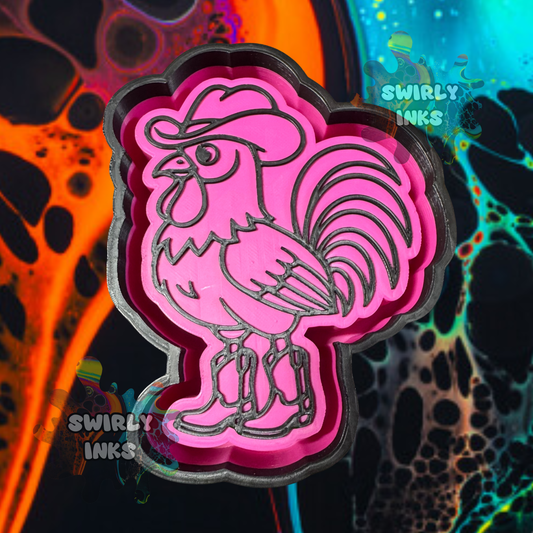Rooster Cowboy Freshie Mold