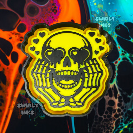 Skull with Hearts Freshie Mold