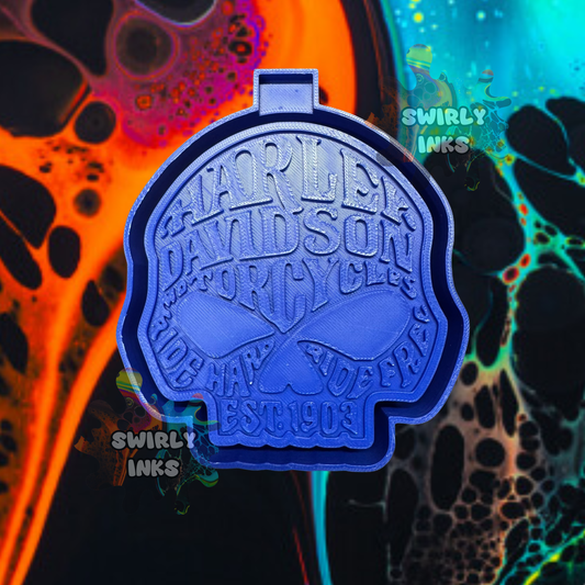 Motorcycle Skull Freshie Mold