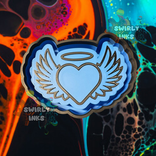Angel Wings Heart Freshie Mold