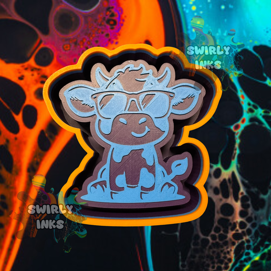 Cow with Sunglasses Freshie Mold