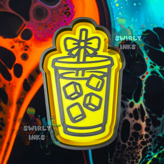 Iced Coffee with Bow Flat Lid Freshie Mold