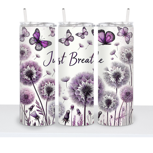 Just Breathe Purple 20oz Tumbler